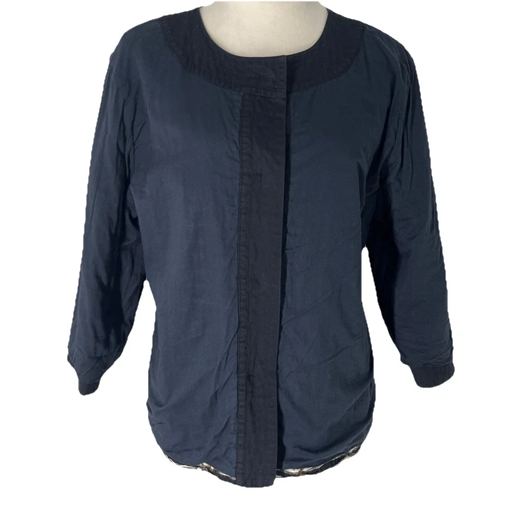 Chico's 100% Cotton Abstract Animal Print Quilted‎ Jacket Large Size 2